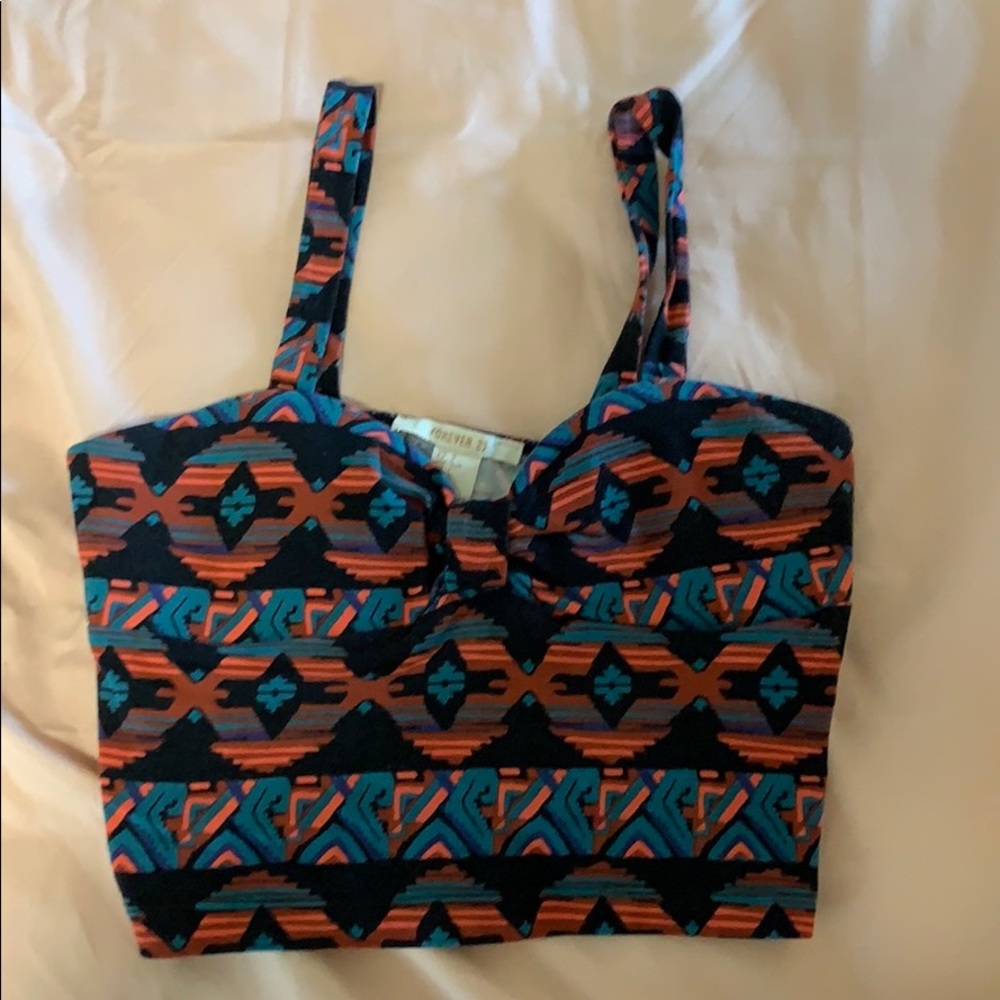 Forever 21 Aztec print crop top